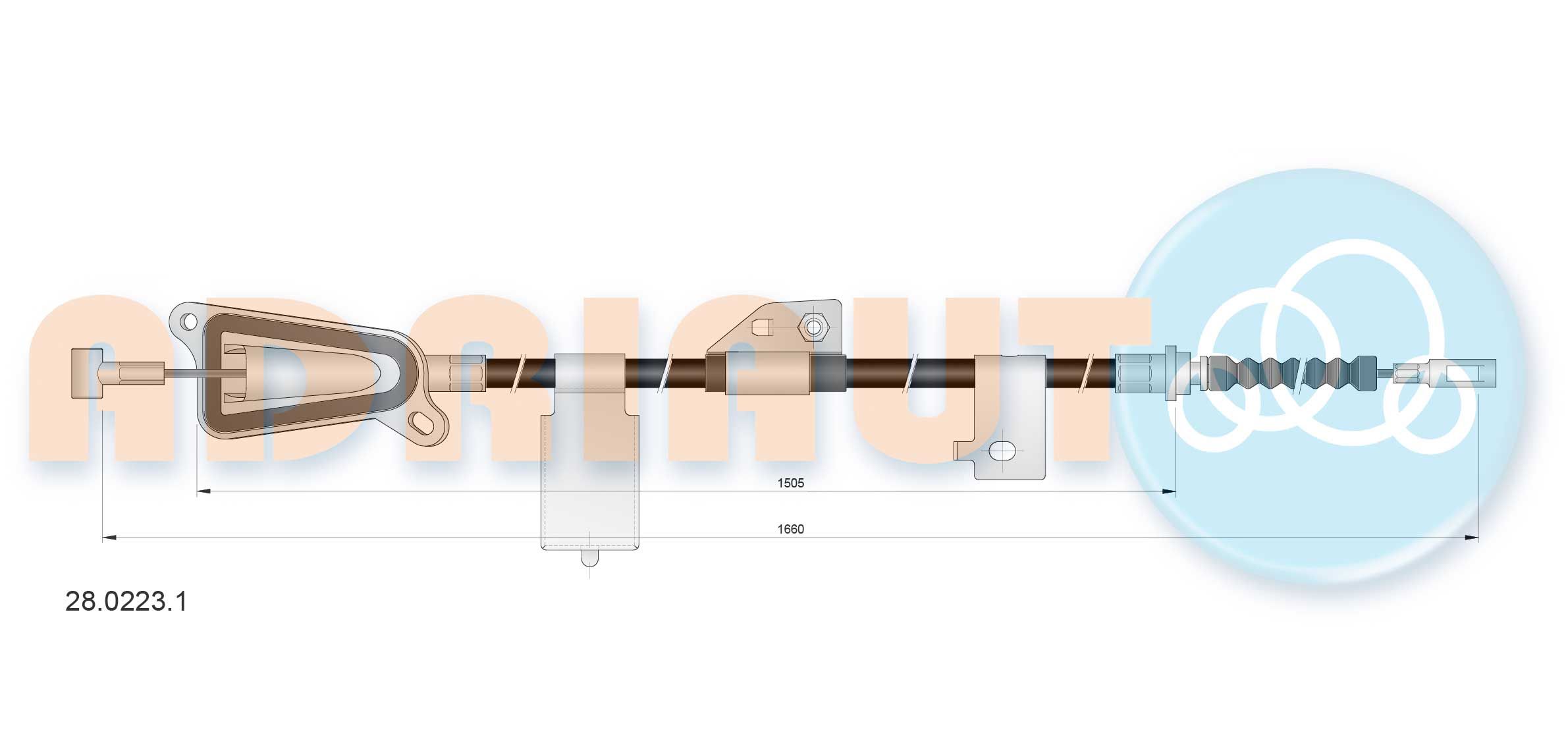 Cable Pull, parking brake 28.0223.1