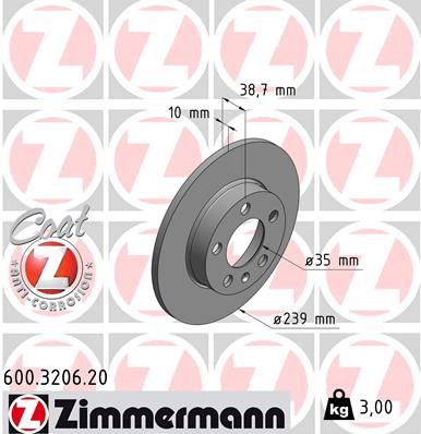 600.3206.20 ZIMMERMANN COAT Z féktárcsa