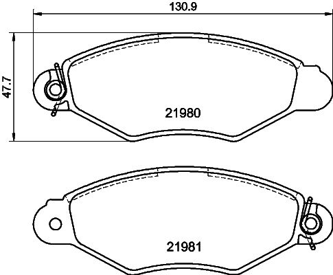 Brake Pad Set, disc brake 8DB 355 019-301