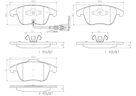 AUDI Q3 1.4 14-19 (FRT) *1 W/Sensor - TecDoc Only