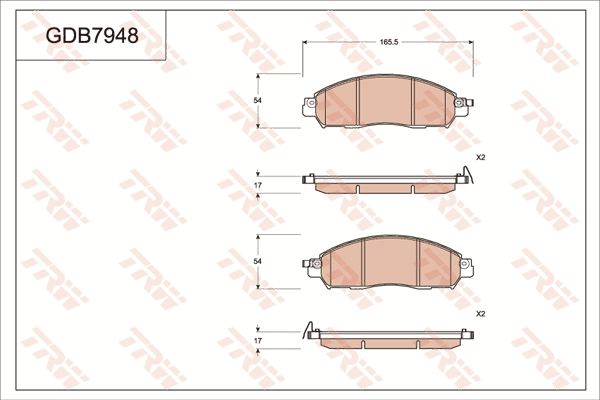 TRW BRAKE PAD SET, DISC BRAKE - TecDoc Only