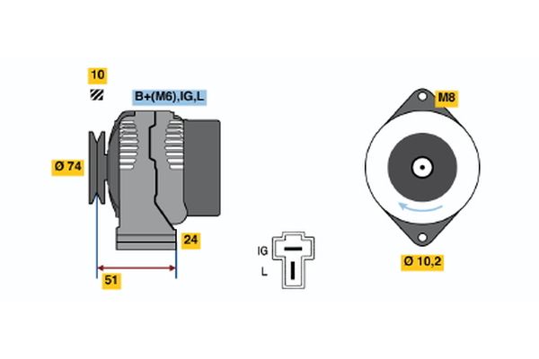 0 986 045 471 BOSCH generátor