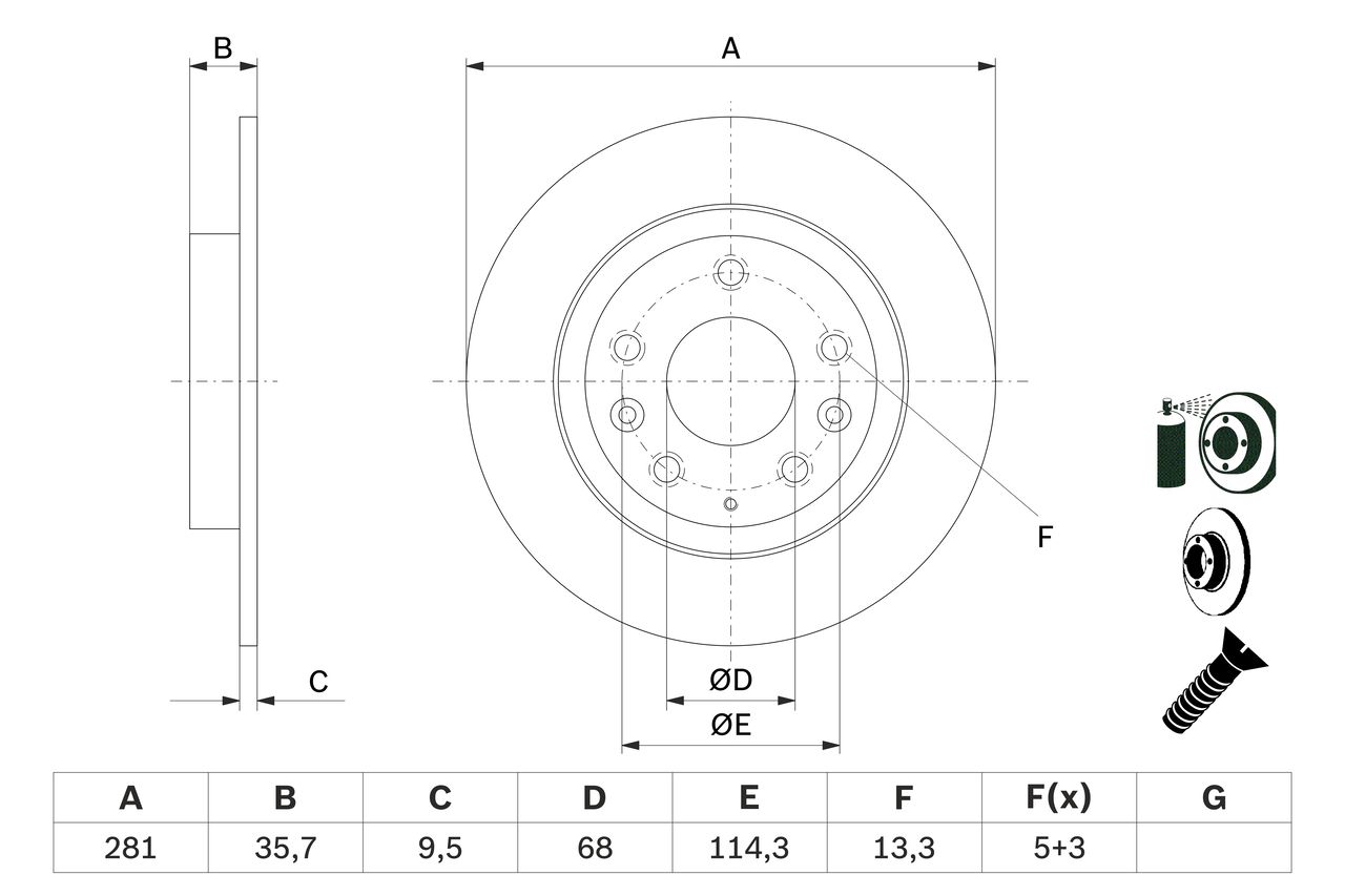 BOSCH 0 986 479 E55 Brake Disc