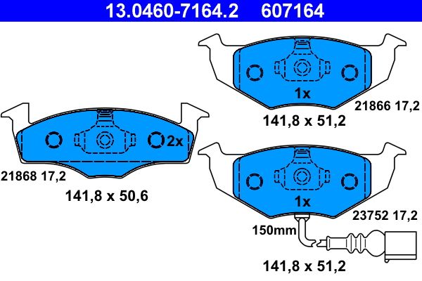 Brake Pad Set, disc brake 13.0460-7164.2