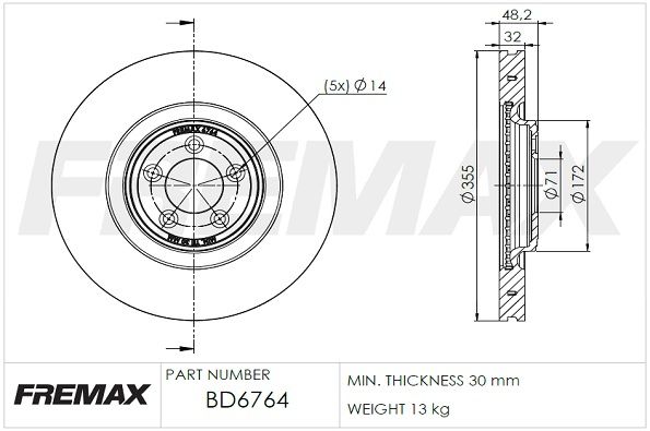 BD-6764 FREMAX féktárcsa