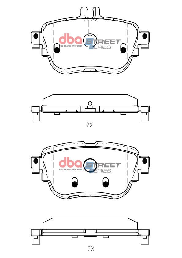 DBA SS STREET SERIES BRAKE PADS [ MERCEDES BENZ E300 REAR BOTH 2020 R ] - TecDoc Only