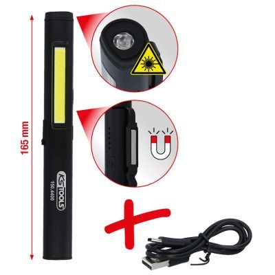 LED COB Stripe Inspektionslampe 350 Lumen mit UV-Spot LED und Laserpointer