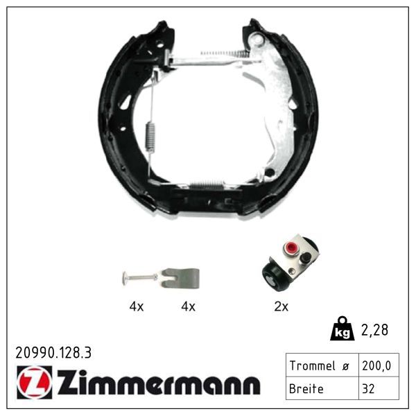 Zimmermann 20990.128.3 Bremsbackensatz
