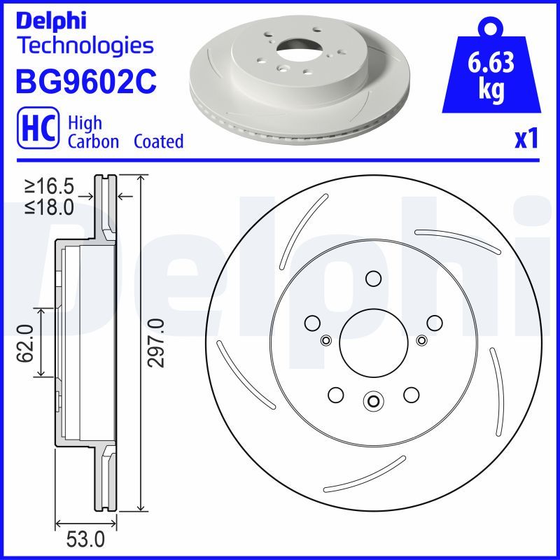 Delphi BG9602C - Bremsscheibe Delphi BG9602C - Bremsscheibe