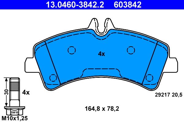 Комплект тормозных колодок, дисковый тормоз 13.0460-3842.2