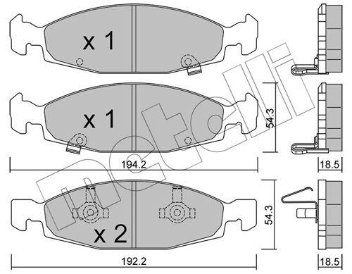 Brake Pad Set, disc brake 22-0525-0