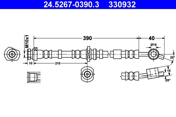 ATE 24.5267-0390.3 - Bremsschlauch