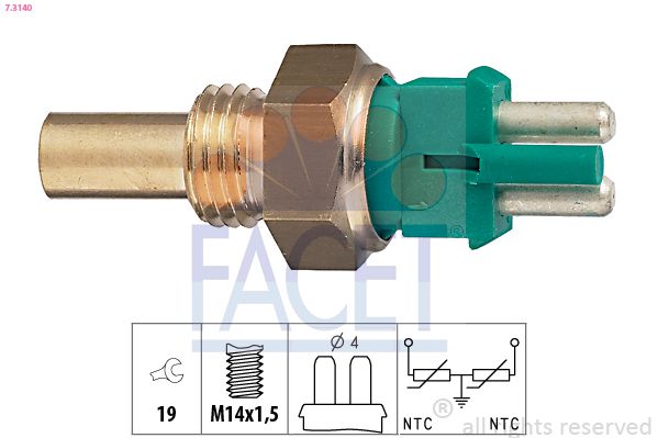 Sensor, coolant temperature 7.3140