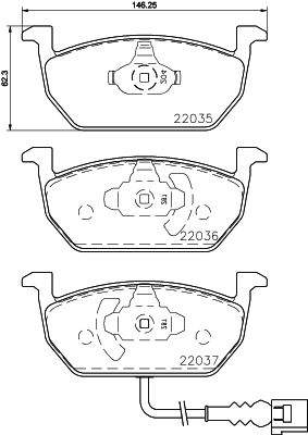 Brake Pad Set, disc brake 8DB 355 021-951