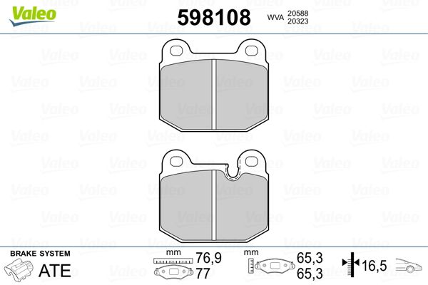 PLAQ FREIN OPEL KADETT C, ASCONA B  .