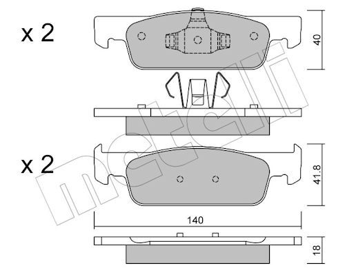 METELLI 22-0975-0 - Bremsbelagsatz, Scheibenbremse