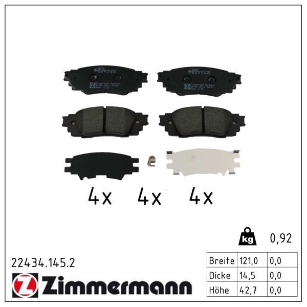 Bremsbelagsatz, Scheibenbremse