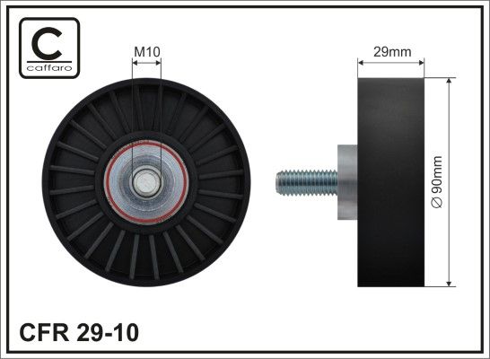 Deflection/Guide Pulley, V-ribbed belt 29-10