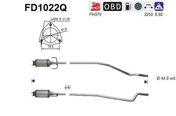 FD1022Q AS Korom-/részecskeszűrő, kipufogó
