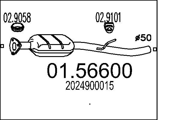 01.56600 MTS középső hangtompító