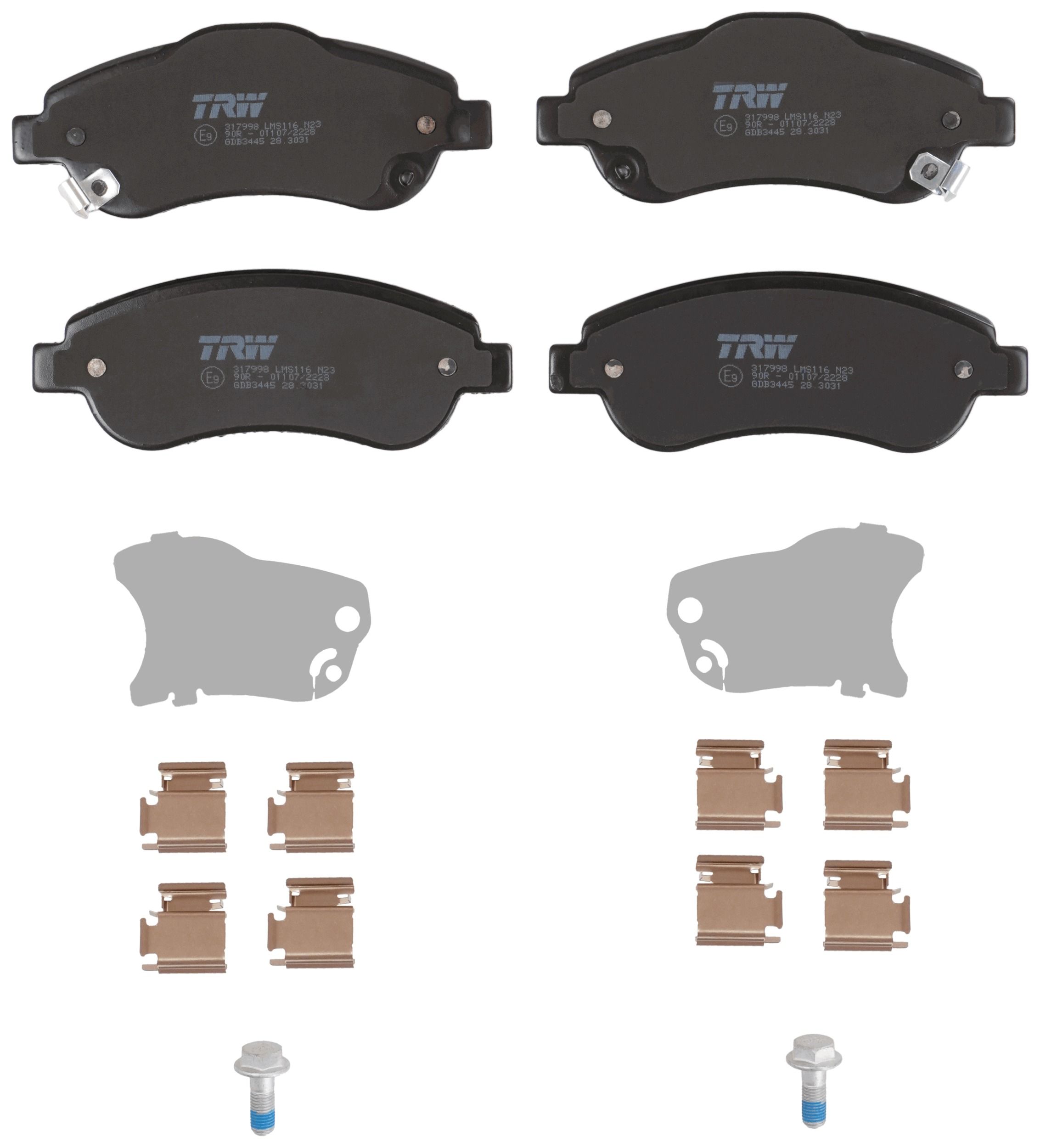 TRW DISC BRAKE PADS - TecDoc 2
