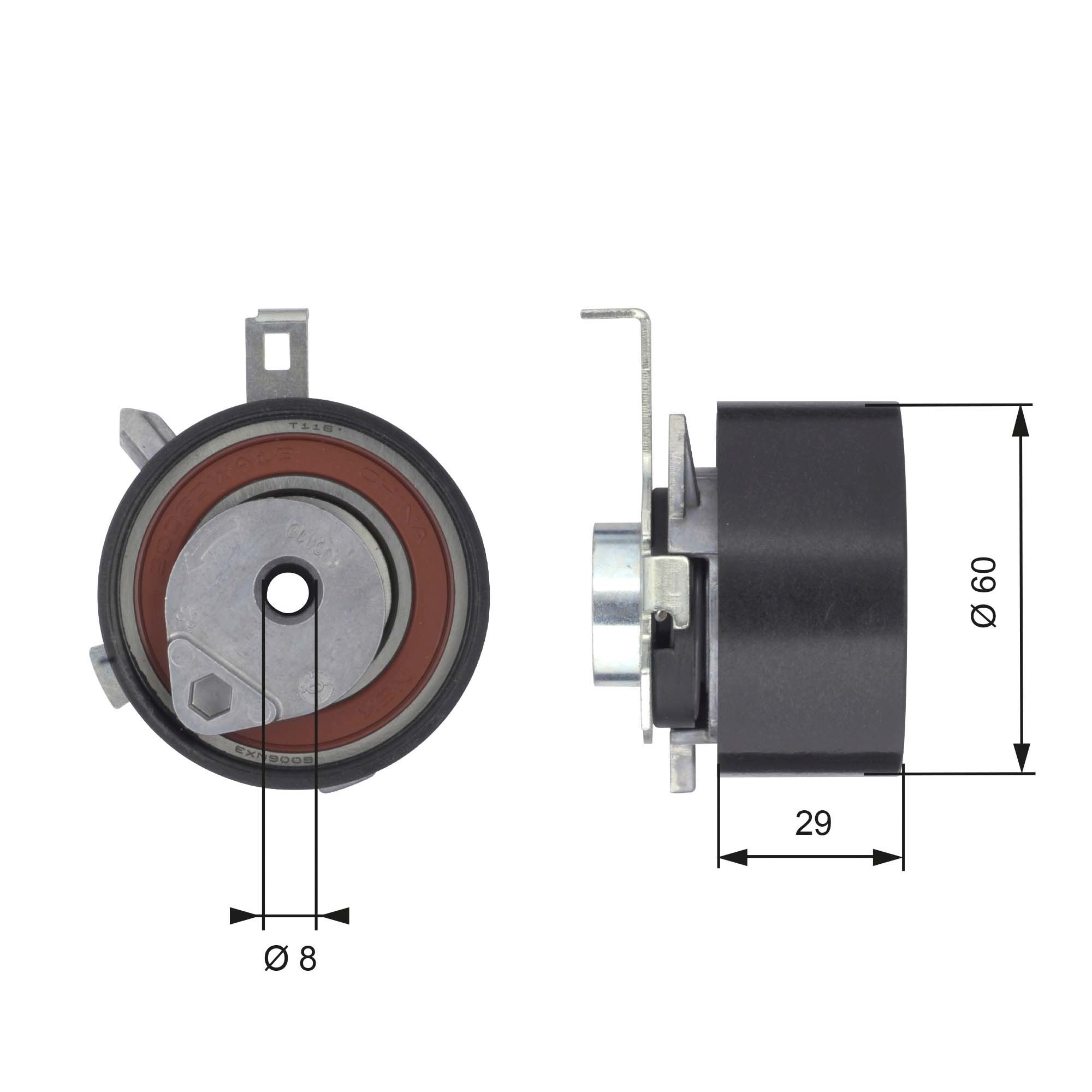 Tensioner Pulley, timing belt T43115