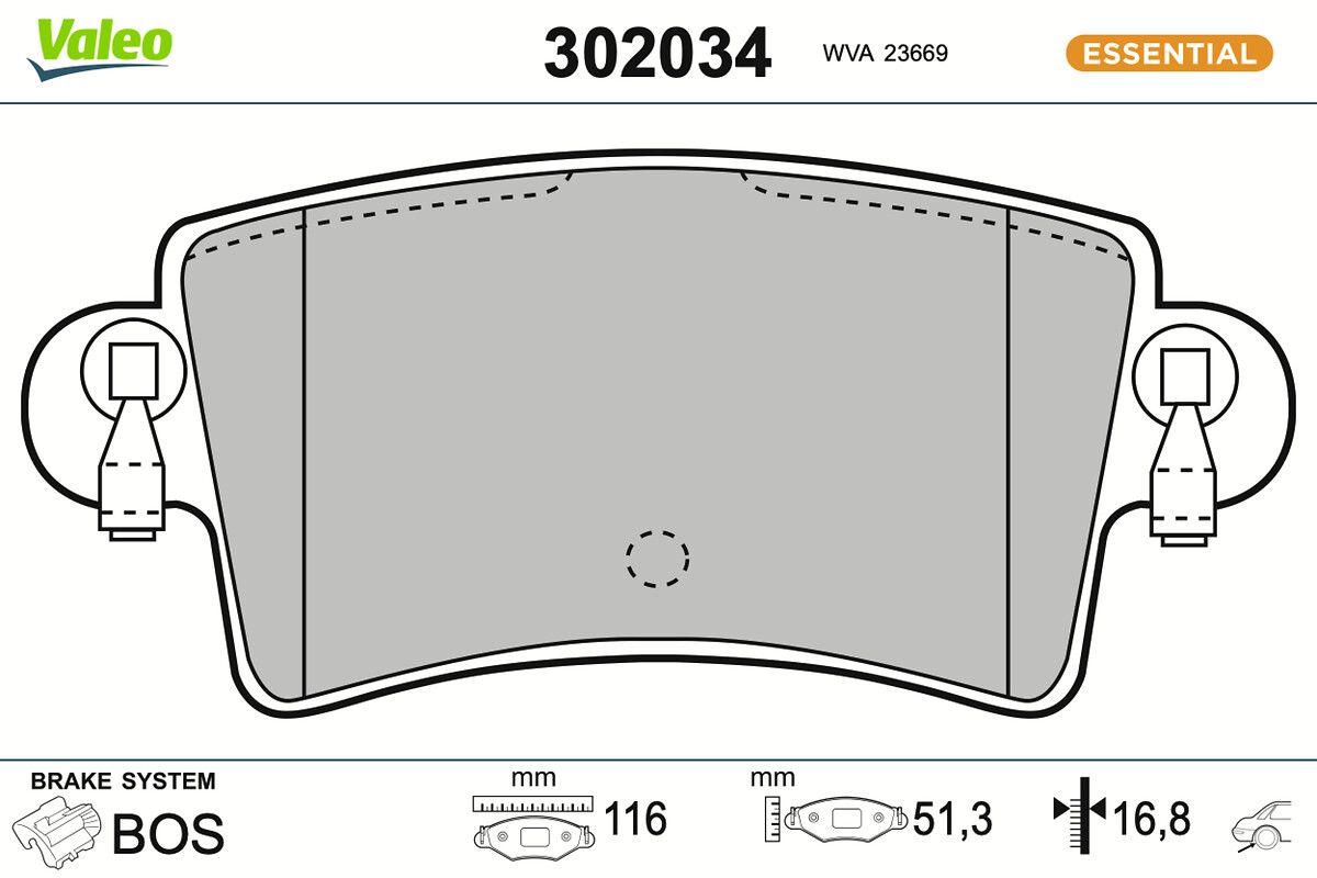 VALEO 302034 - Bremsbelagsatz, Scheibenbremse