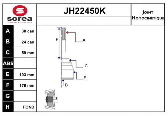 KIT CV JOINT AVEC KR - TOYOTA LAND