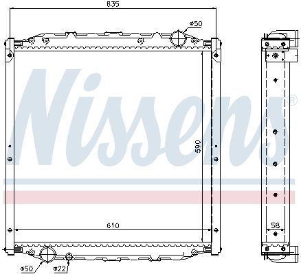 Radiator, engine cooling 62877A