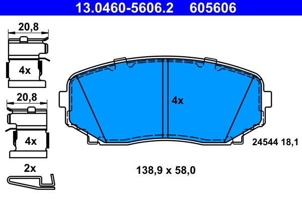 Brake Pad Set, disc brake 13.0460-5606.2