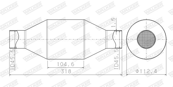 CATALYSEUR UNIVERSEL INLET - OUTLET