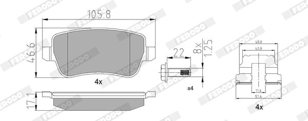 Brake Pad Set, disc brake FDB1797