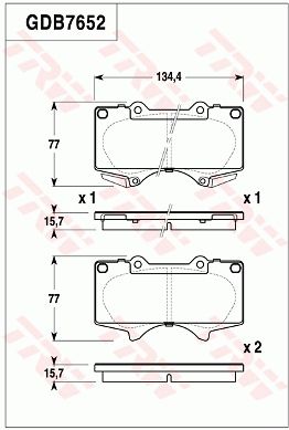 TRW DISC BRAKE PADS - TecDoc Only