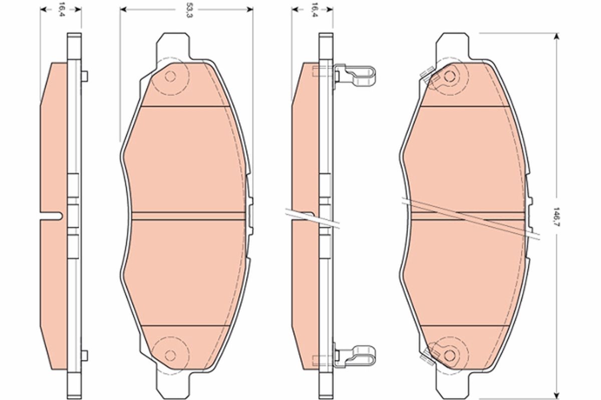 TRW DISC BRAKE PADS - TecDoc 1