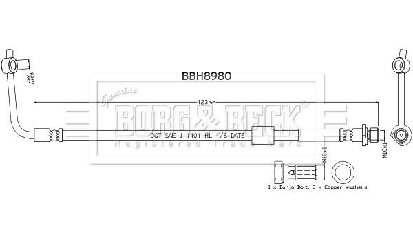 BBH8980 BORG & BECK fékcső