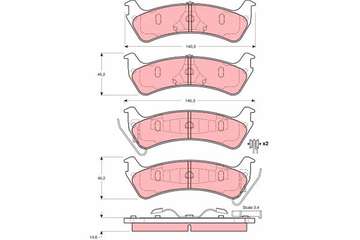 TRW BRAKE PAD SET, DISC BRAKE - TecDoc Only