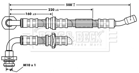 BBH7211 BORG & BECK fékcső