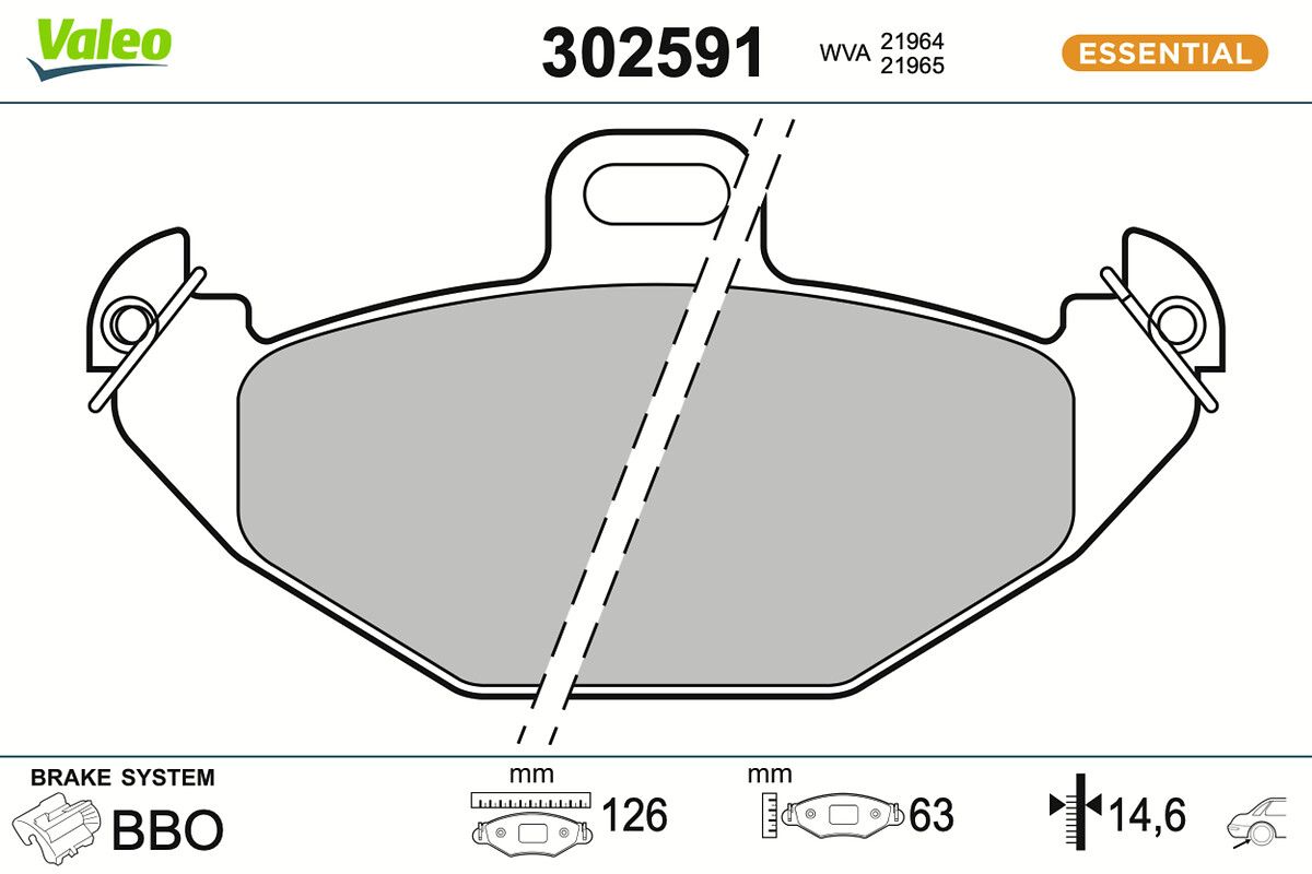 VALEO 302591 - Bremsbelagsatz, Scheibenbremse