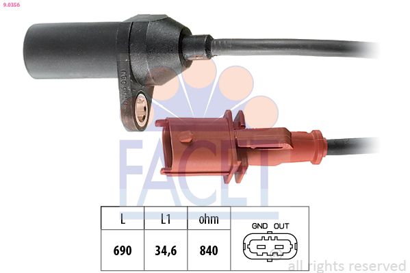 9.0356 FACET Made in Italy - OE Equivalent impulzusadó, főtengely