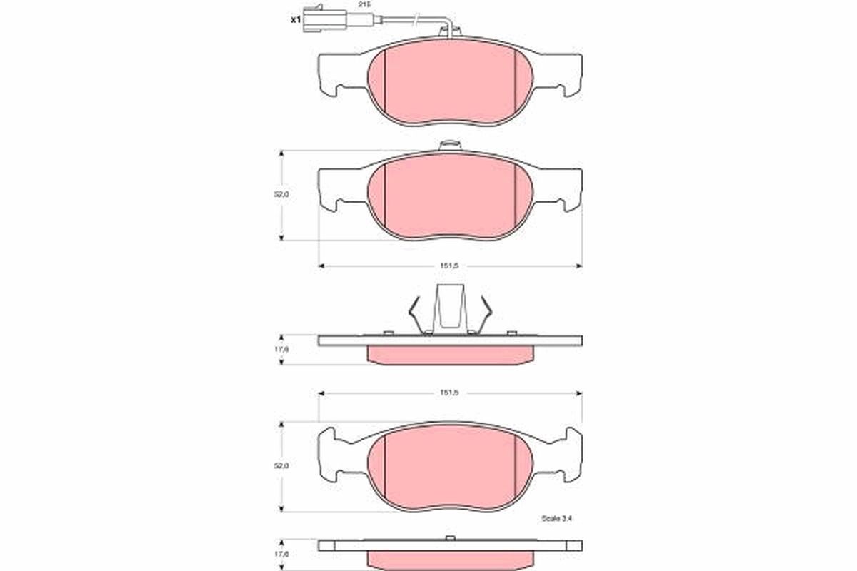 Brake Pad Set, disc brake GDB1564