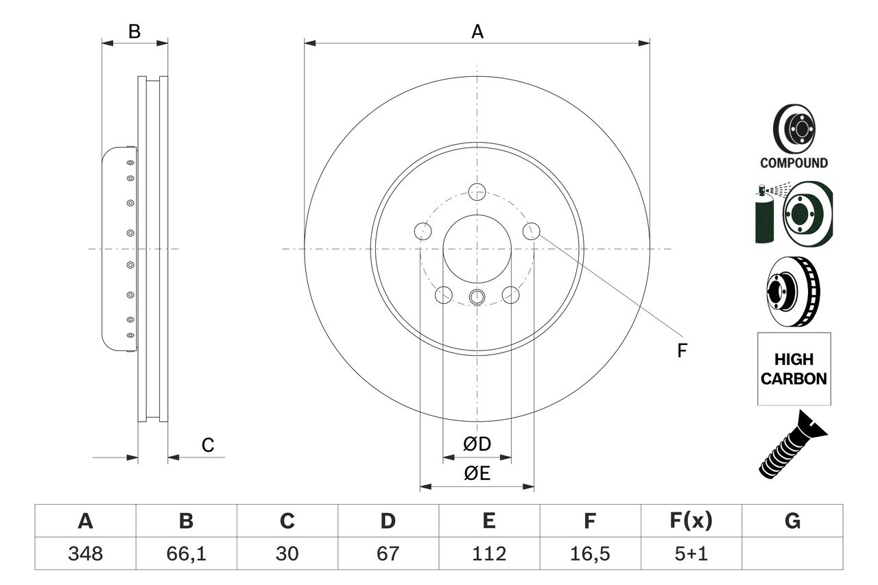 BOSCH 0 986 479 F57 Brake Disc