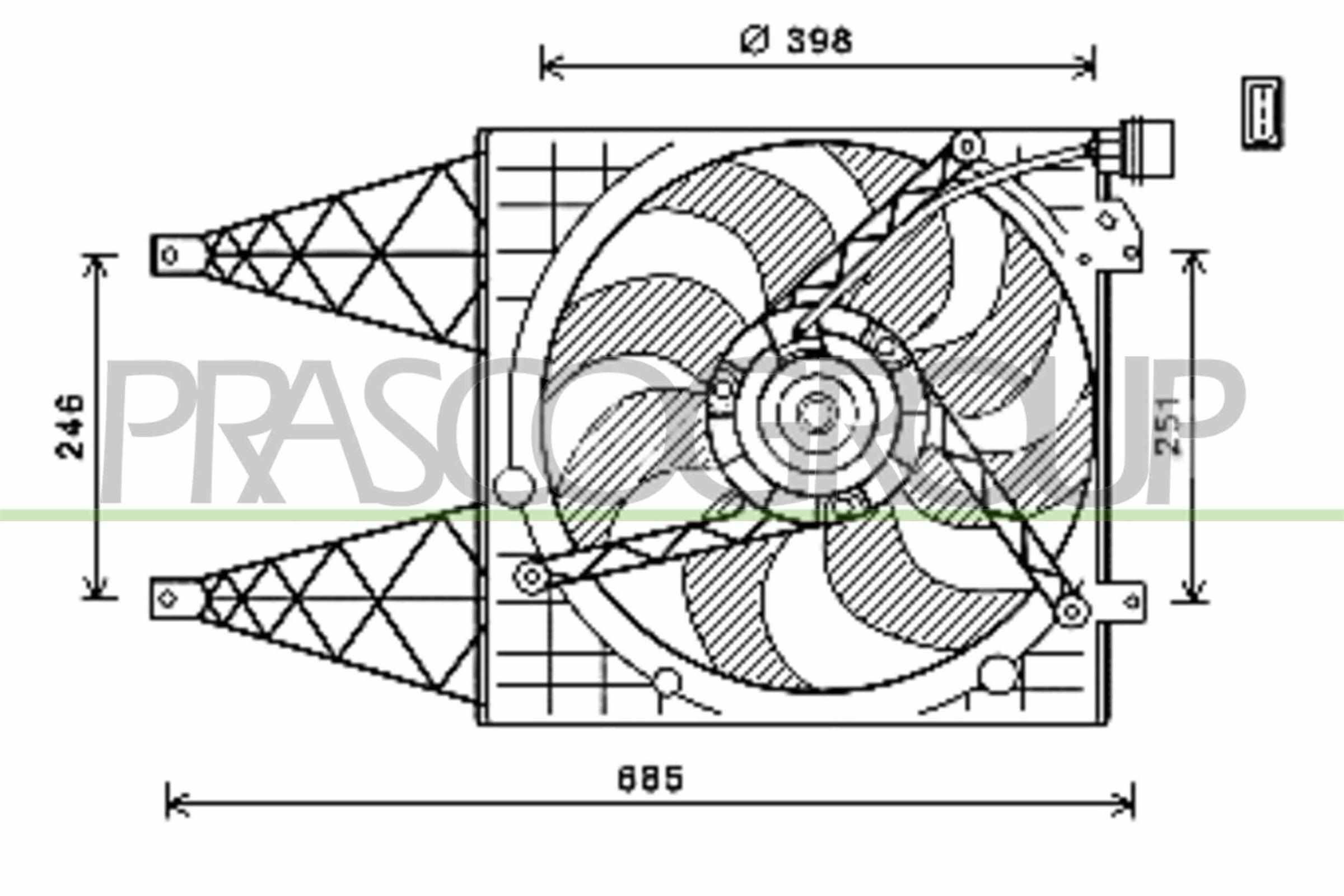 SK322F002 PRASCO AQ ventilátor, motorhűtés
