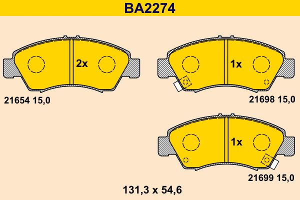 Bremsbelagsatz, Scheibenbremse