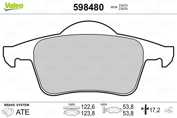 PLAQ FREIN VOLV S60, S80, V70  .