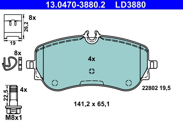 Brake Pad Set, disc brake 13.0470-3880.2