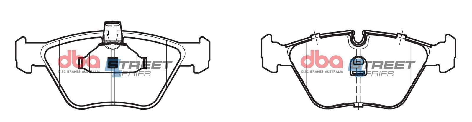 DBA SS STREET SERIES BRAKE PADS [ BMW 1995-2008 F ] (suits wear sensor DBAWS1000, DBAWS1025, DBAWS1027 ) - TecDoc Only