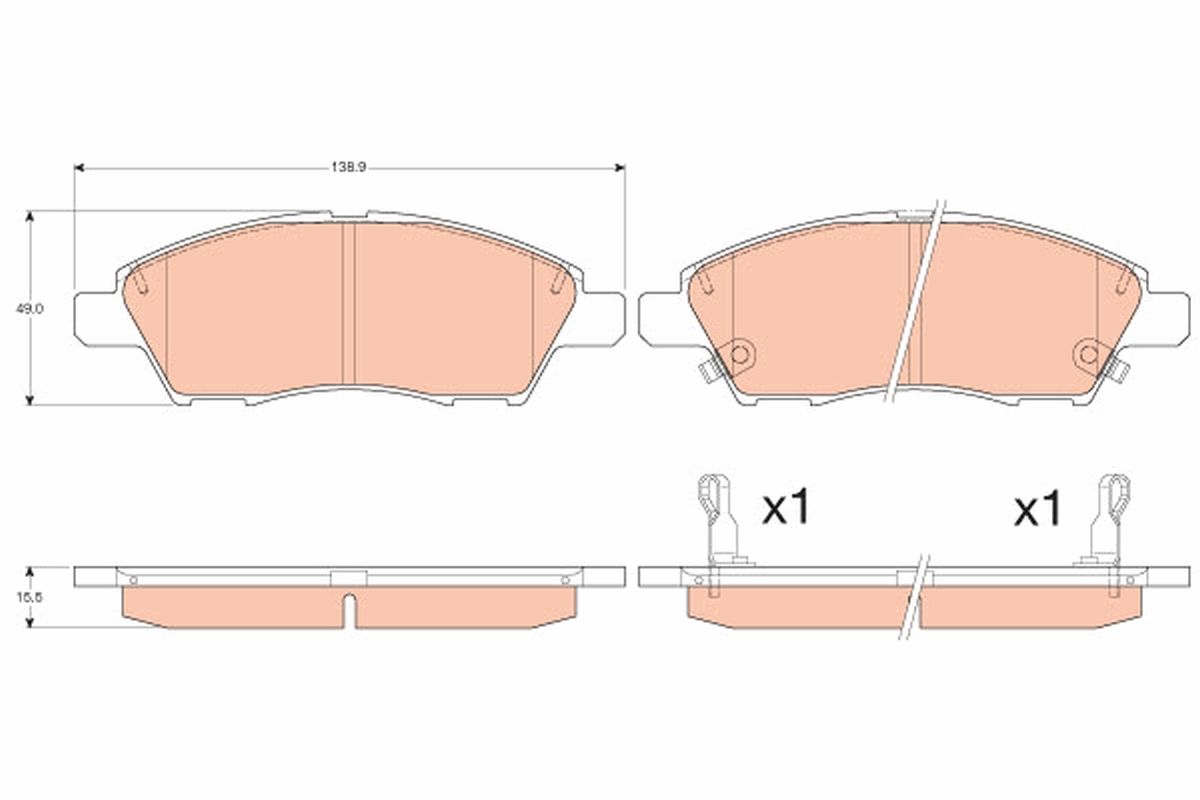 TRW BRAKE PAD SET, DISC BRAKE - TecDoc 1