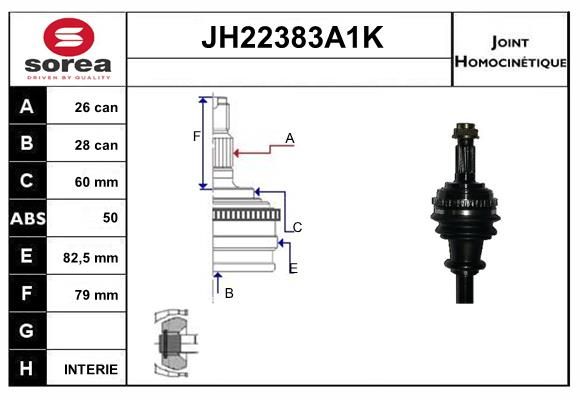 KIT CV JOINT AVEC KR066 - HONDA CIV