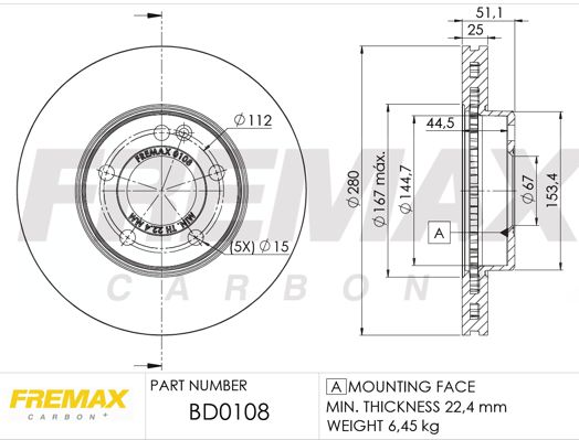 BD-0108 FREMAX féktárcsa