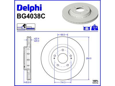 DELPHI BG4038C - Bremsscheibe